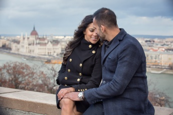 Cute Engaged Couple in Hungary
