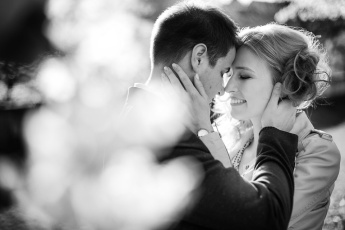 Black and White Engagement Photo in Budapest, Hungary
