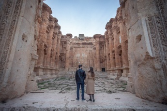 Engagement photo session at Temple of Bacchus, Baalbek