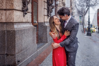 Winter engagement session in Budapest