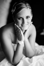 Black and White Bridal Portrait in Hungary