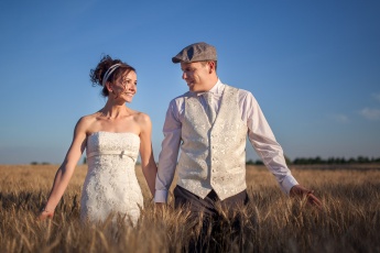 Wedding Image in the Wheat Field