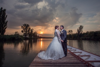 Sunset Wedding Photography on a Pier