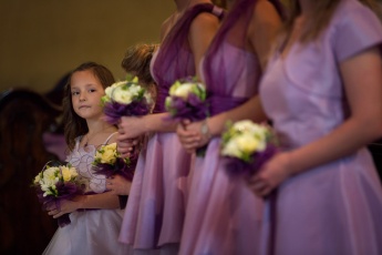 Bridesmaids in Purple Dress