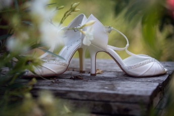 White designer bridal shoes in Budapest, Hungary