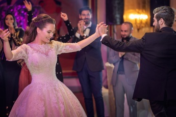 Bride and groom in Lebanese wedding dance in Beirut