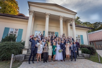 Hochzeitsgäste in der Barabas Villa in Budapest

